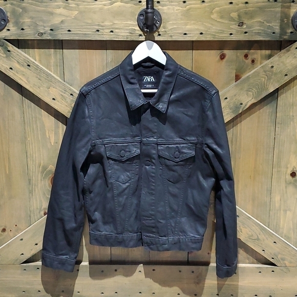 Zara Jackets & Blazers - ZARA BLACK DENIM JEAN JACKET Classic Streetwear Moto Rocker Goth Grunge Mod NWOT